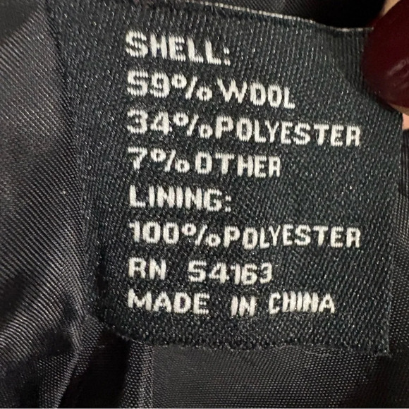 Women’s Sz Small Asymmetrical Wool Blend Black Wrap Peacoat Siena Studio Belted - Picture 5 of 9